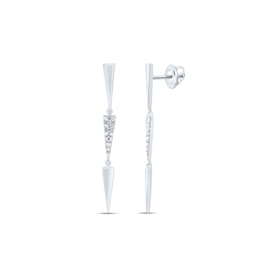 14K White Gold 1/6Cttw Natural Diamond Fashion Dangling Earring