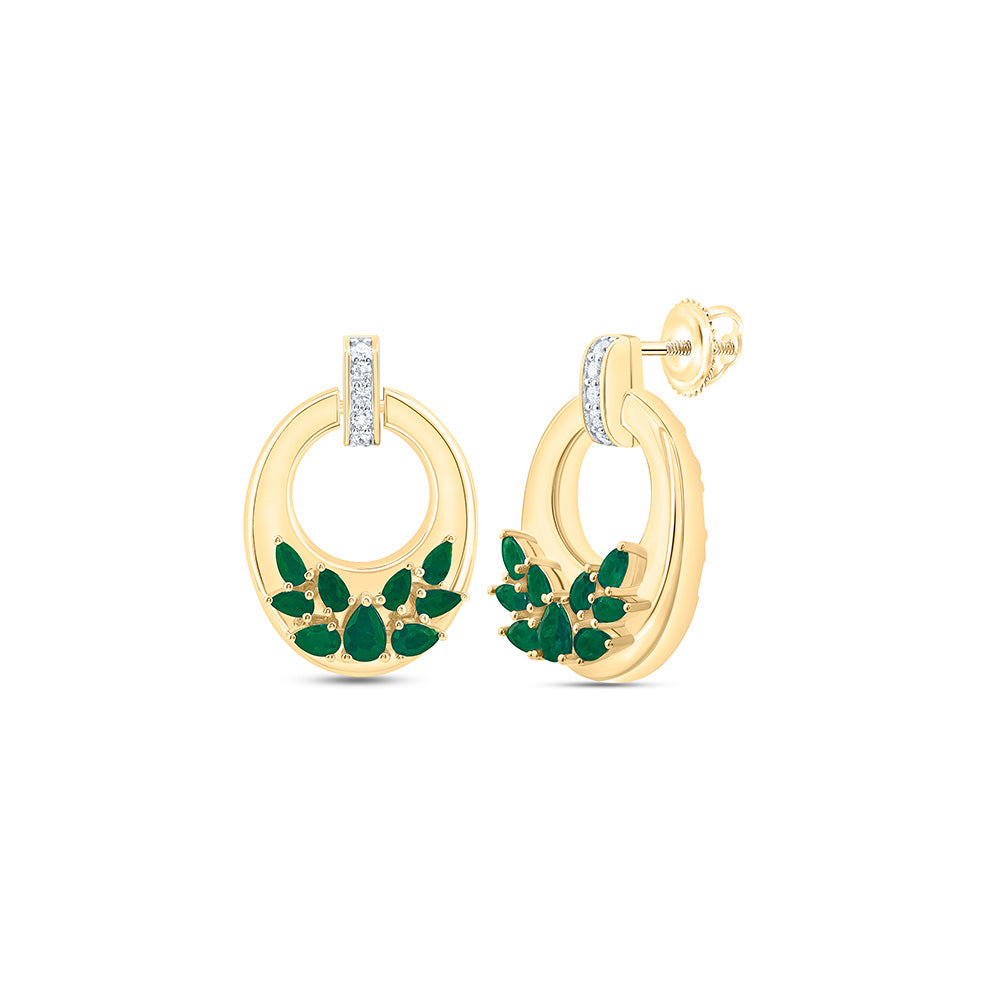 14K Yellow Or White Gold 1/8Cttw Natural Diamond Pear Earring