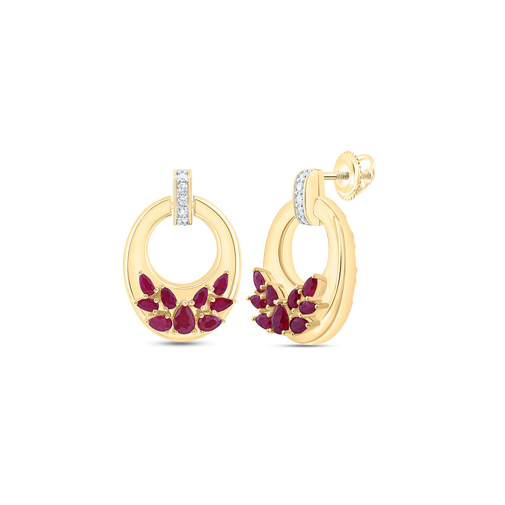 14K Yellow Or White Gold 1/8Cttw Natural Diamond Pear Earring