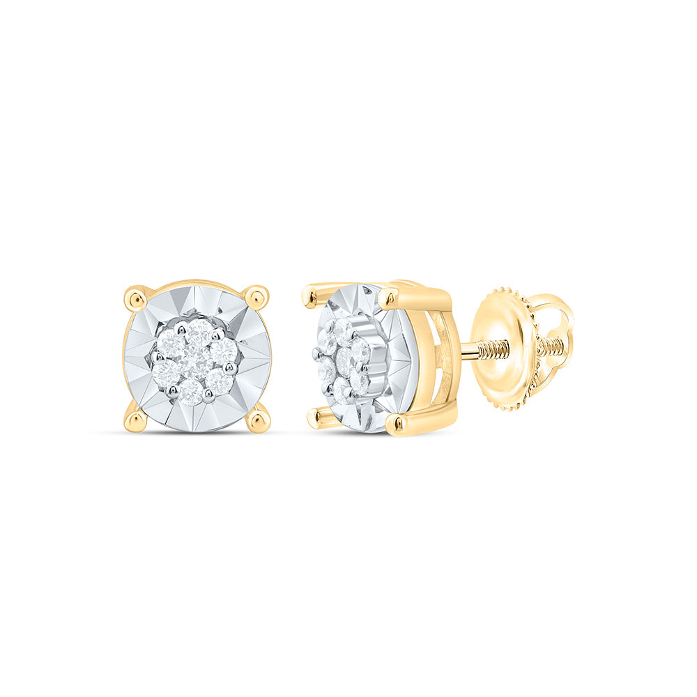14K Yellow Or White Gold 1/10Cttw Natural Diamond Fashion Earring