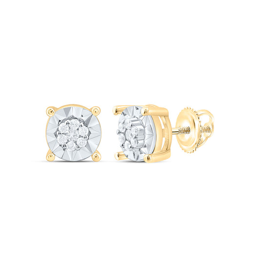 14K Yellow Or White Gold 1/10Cttw Natural Diamond Fashion Earring