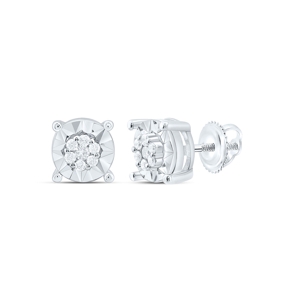 14K Yellow Or White Gold 1/10Cttw Natural Diamond Fashion Earring