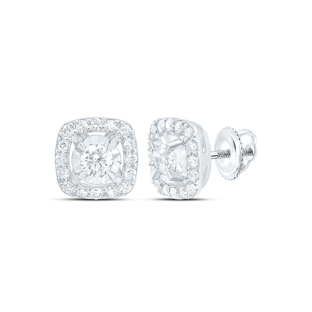 14K White Gold 3/8Cttw Natural Diamond Fashion Earring