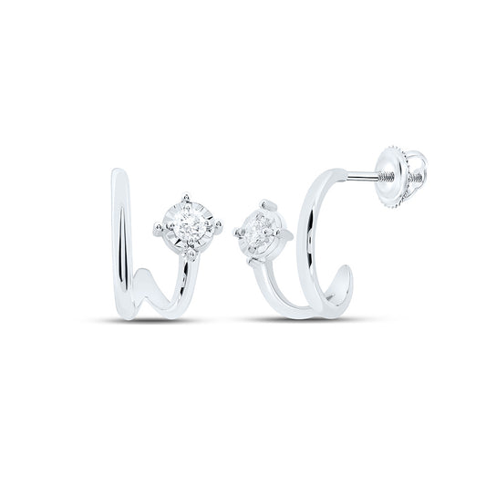14K White Gold 1/6Cttw Natural Diamond Fashion Earring