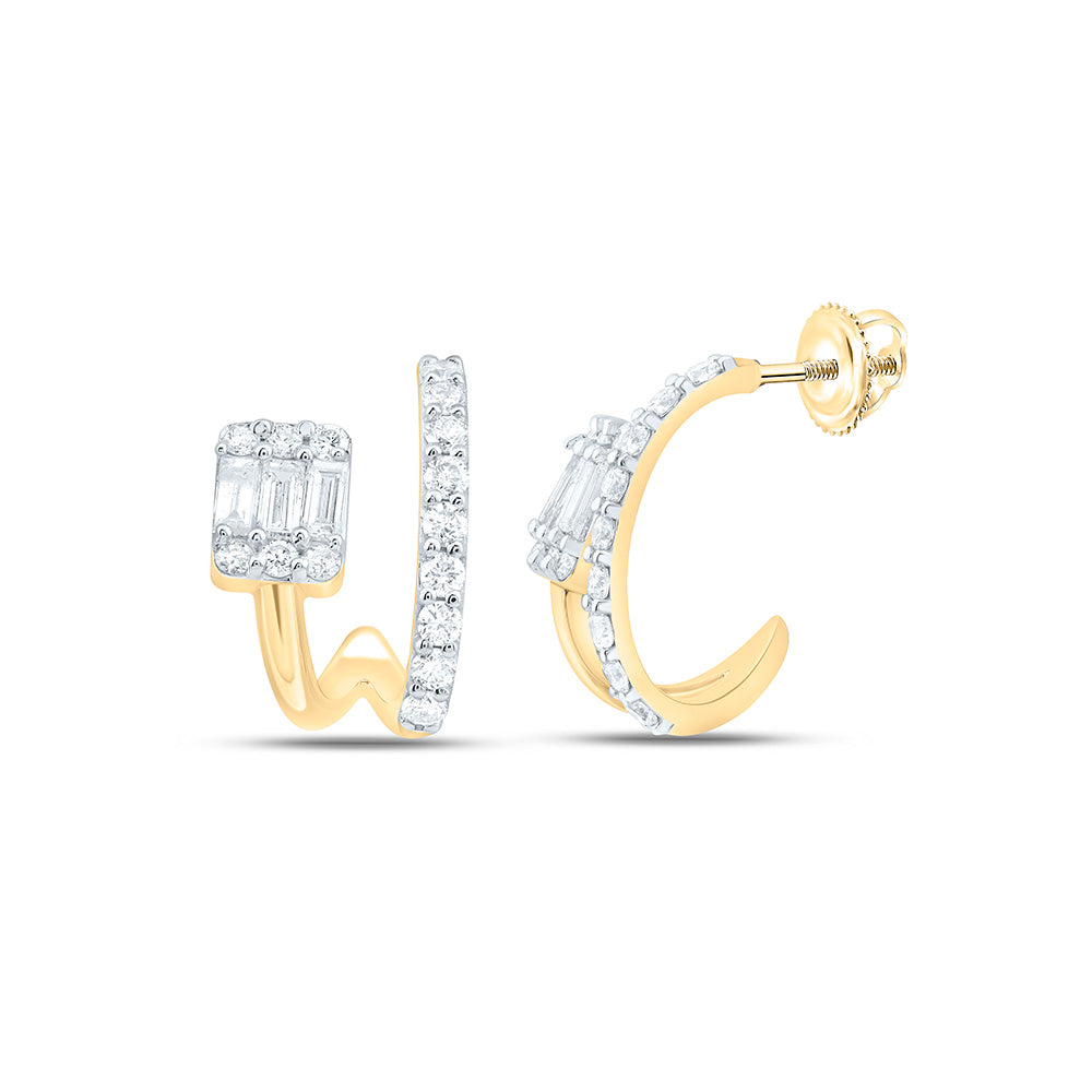 14K Yellow Or White Gold 5/8Cttw Natural Diamond Fashion Earring