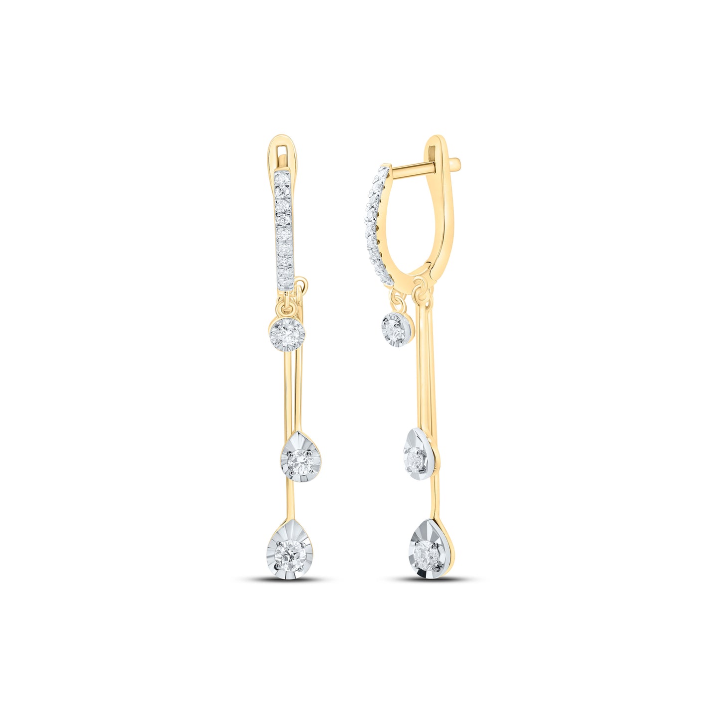 14K Yellow Or White Gold 1/2Cttw Natural Diamond Fashion Dangling Earring