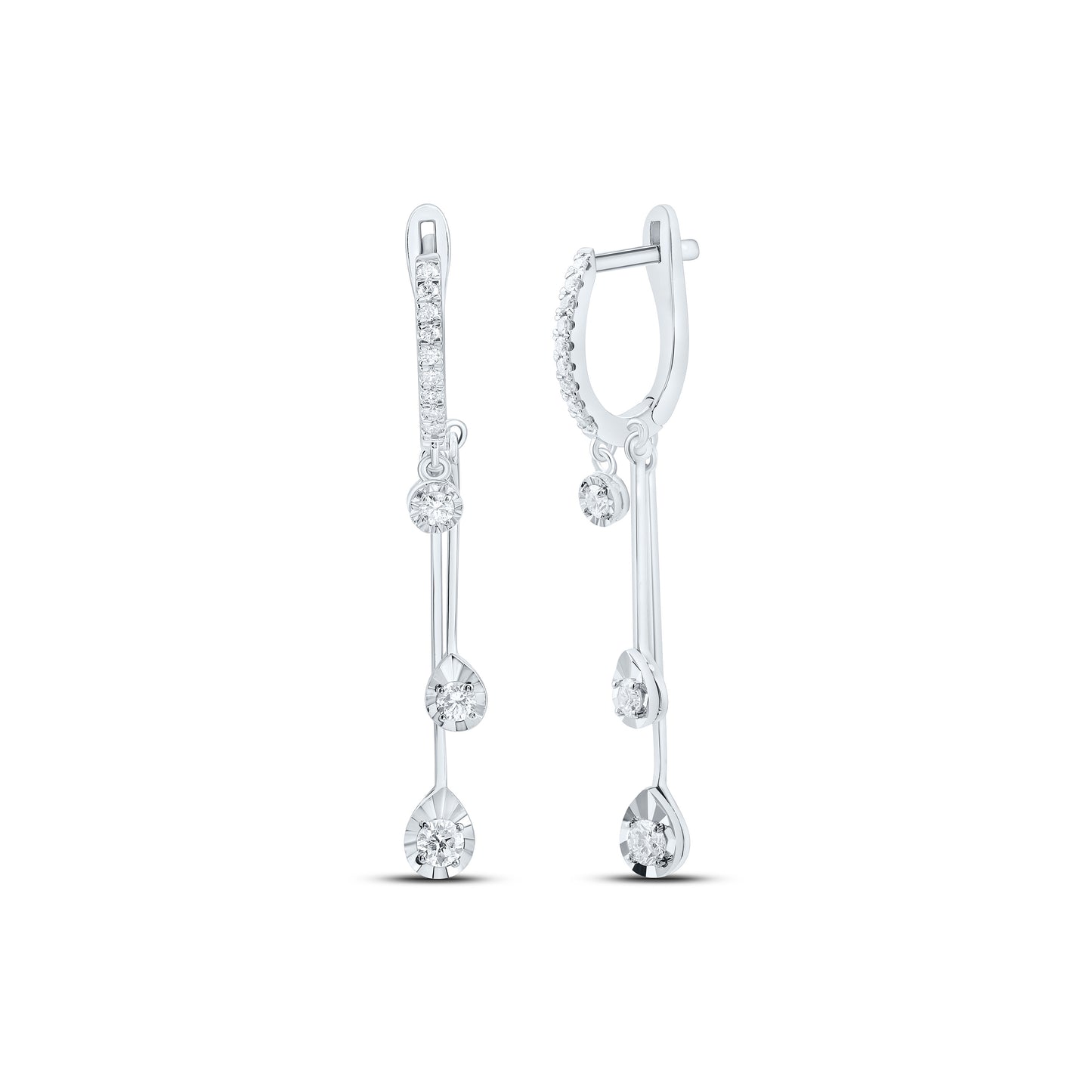 14K Yellow Or White Gold 1/2Cttw Natural Diamond Fashion Dangling Earring