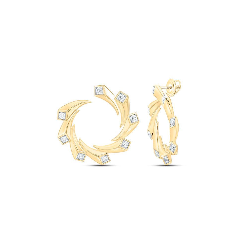 14K Yellow Gold 5/8Ctw Natural Diamond Ana M Fashion Earring