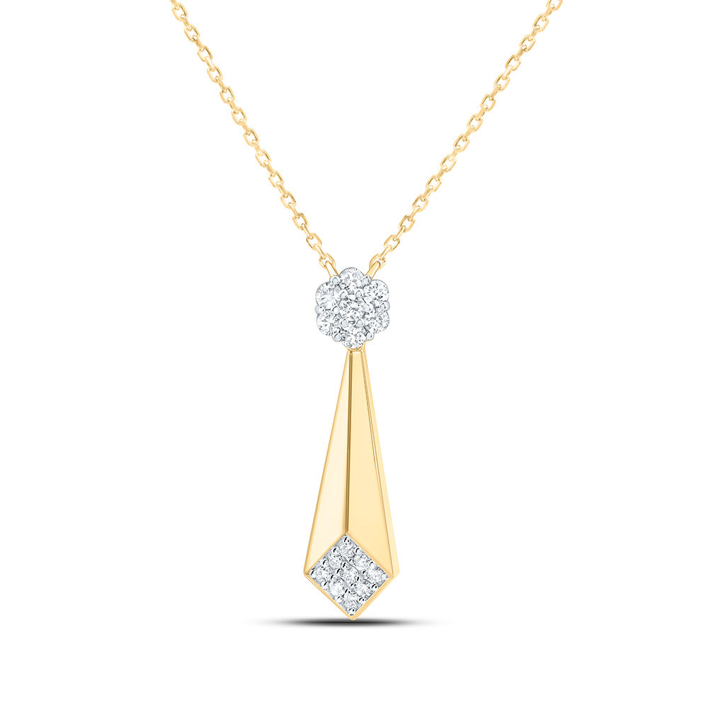 14K Yellow Or White Gold 1/4Cttw Natural Diamond Fashion Necklace (18 Inch)