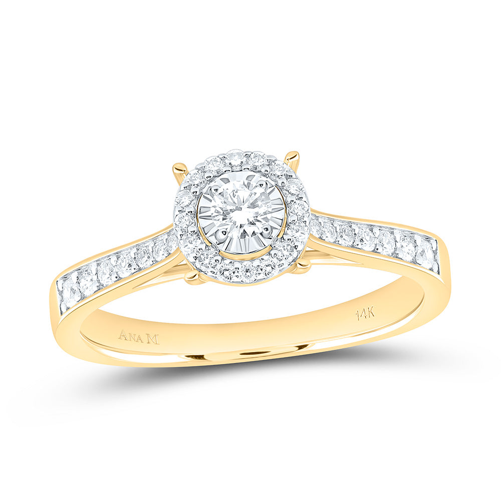 14K Yellow Or White Gold 3/8Cttw Natural Diamond Fashion Round Ring
