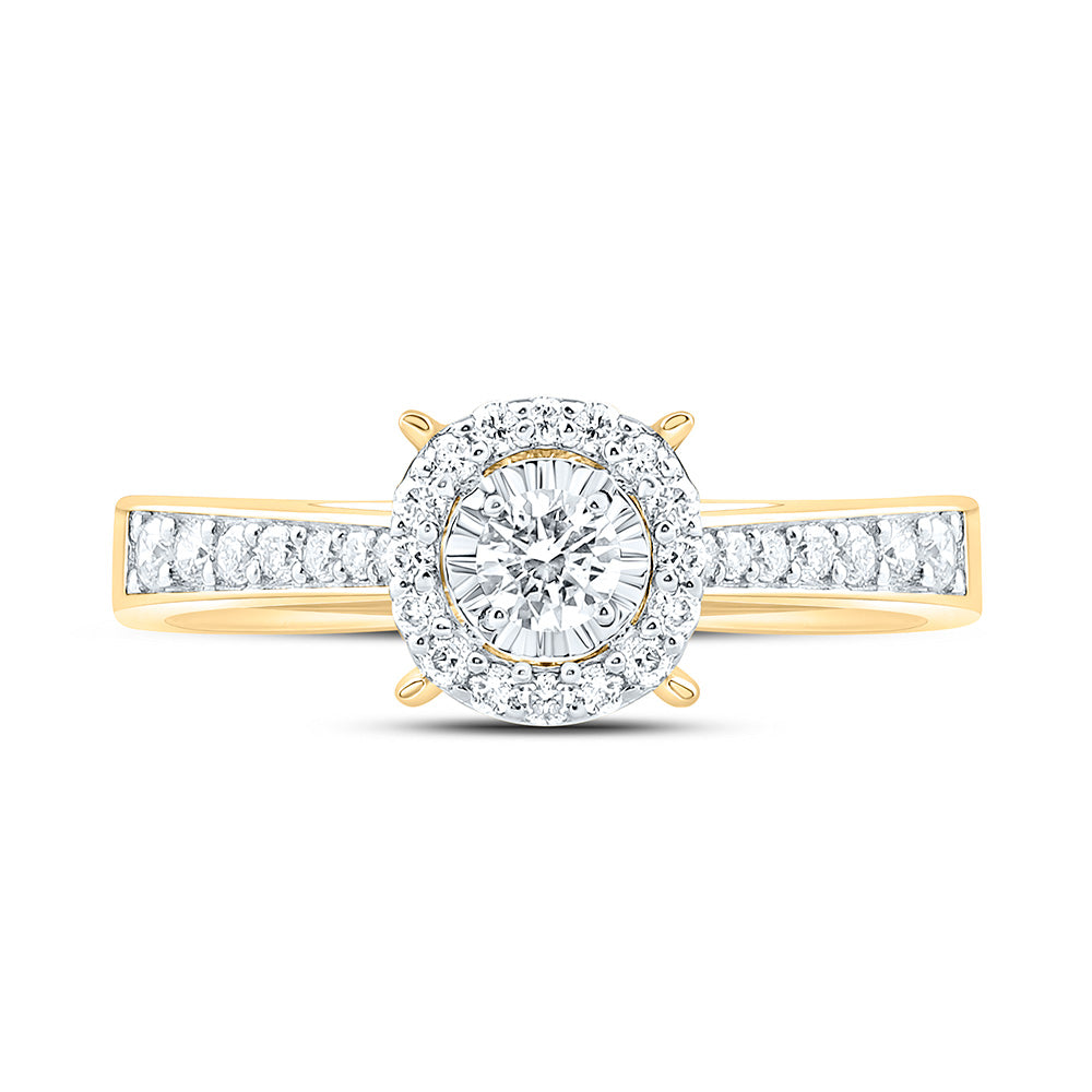 14K Yellow Or White Gold 3/8Cttw Natural Diamond Fashion Round Ring