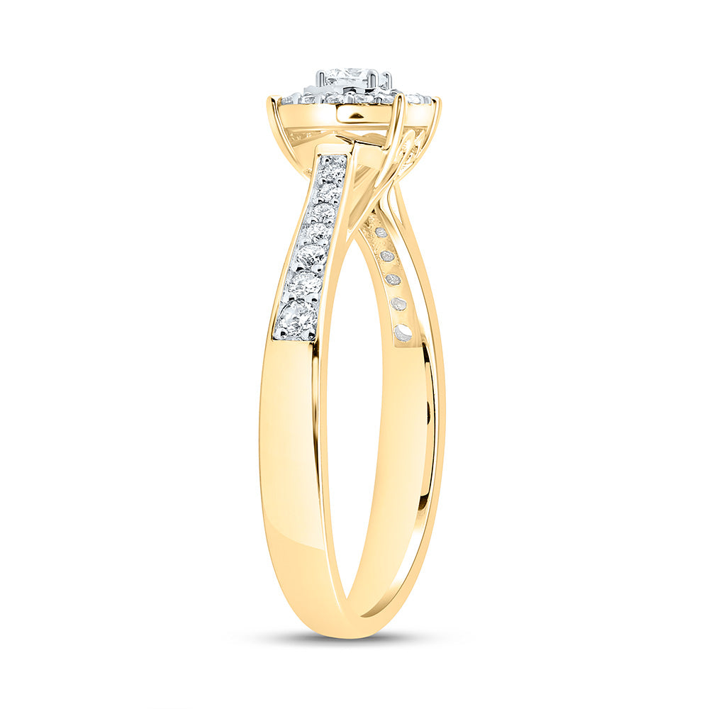 14K Yellow Or White Gold 3/8Cttw Natural Diamond Fashion Round Ring