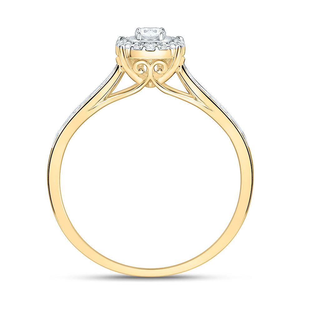 14K Yellow Or White Gold 3/8Cttw Natural Diamond Fashion Round Ring