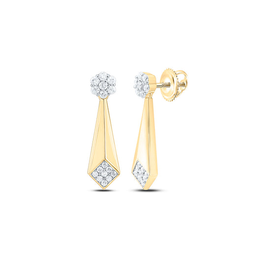 14K Yellow Or White Gold 1/3Cttw Natural Diamond Fashion Dangling Earring