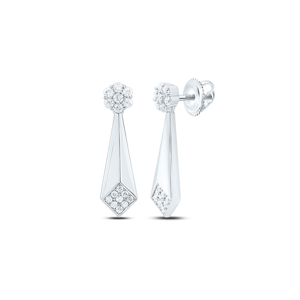 14K Yellow Or White Gold 1/3Cttw Natural Diamond Fashion Dangling Earring