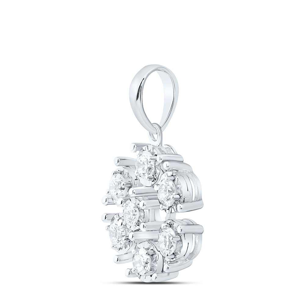 14K White Gold 3/8Cttw Natural Diamond Fashion Pendant
