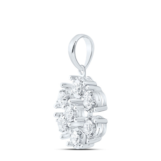 14K White Gold 3/8Cttw Natural Diamond Fashion Pendant