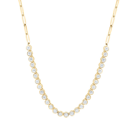 14K Yellow Or White Gold 1 1/2Cttw Natural Diamond Fashion Necklace (18 Inch)