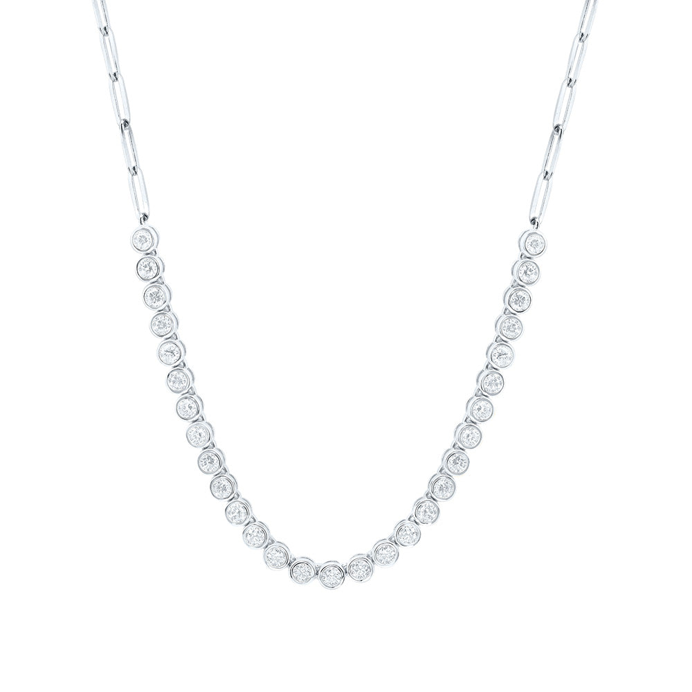 14K Yellow Or White Gold 1 1/2Cttw Natural Diamond Fashion Necklace (18 Inch)