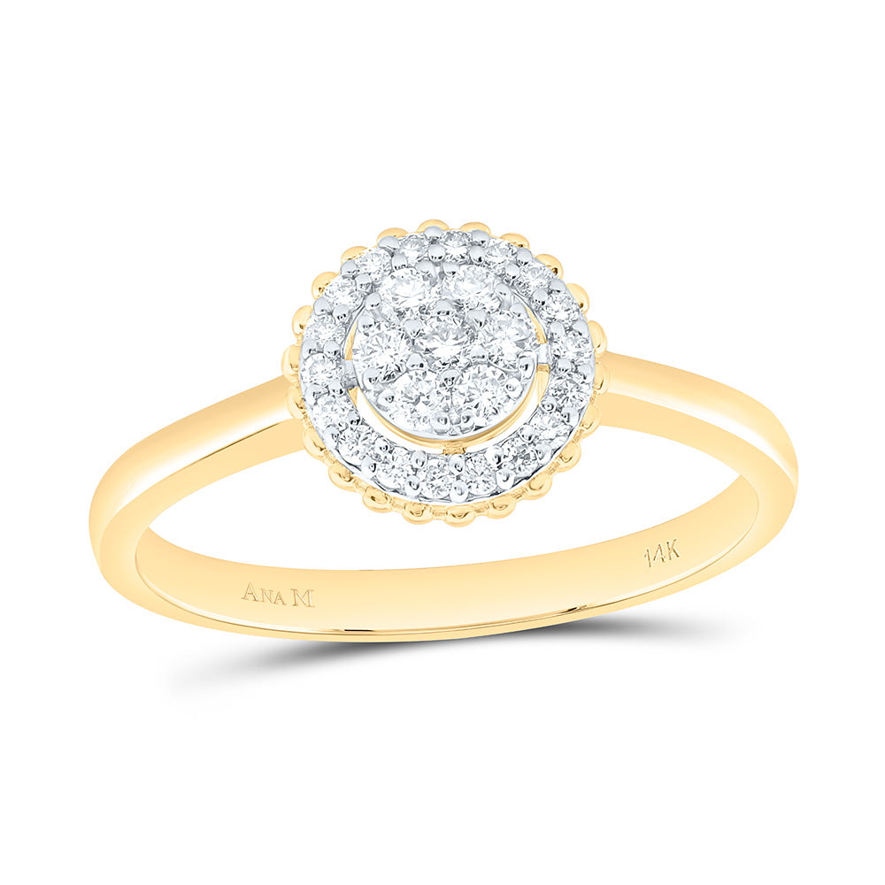 14K Yellow Or White Gold 1/4Cttw Natural Diamond Fashion Round Ring