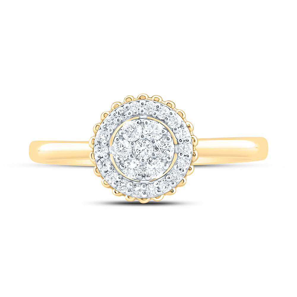 14K Yellow Or White Gold 1/4Cttw Natural Diamond Fashion Round Ring