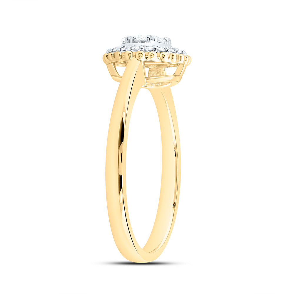 14K Yellow Or White Gold 1/4Cttw Natural Diamond Fashion Round Ring