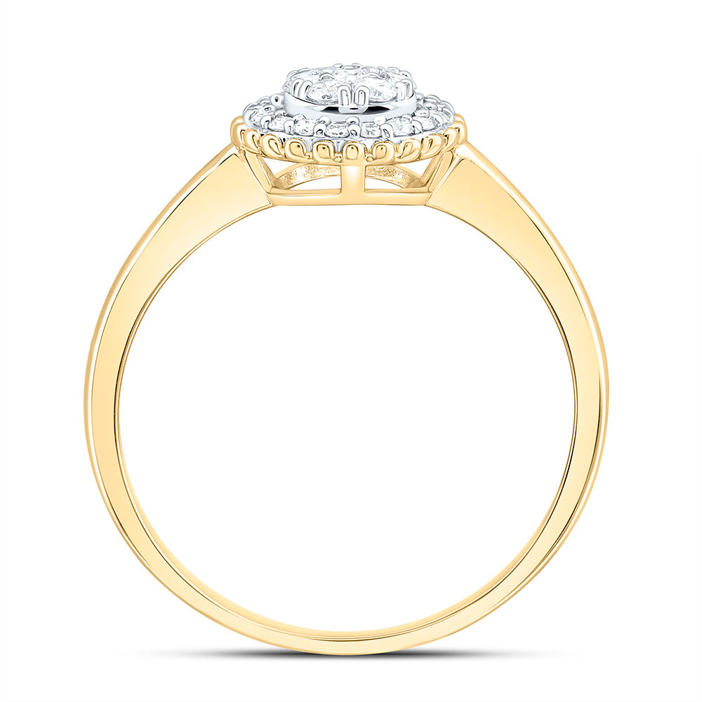 14K Yellow Or White Gold 1/4Cttw Natural Diamond Fashion Round Ring