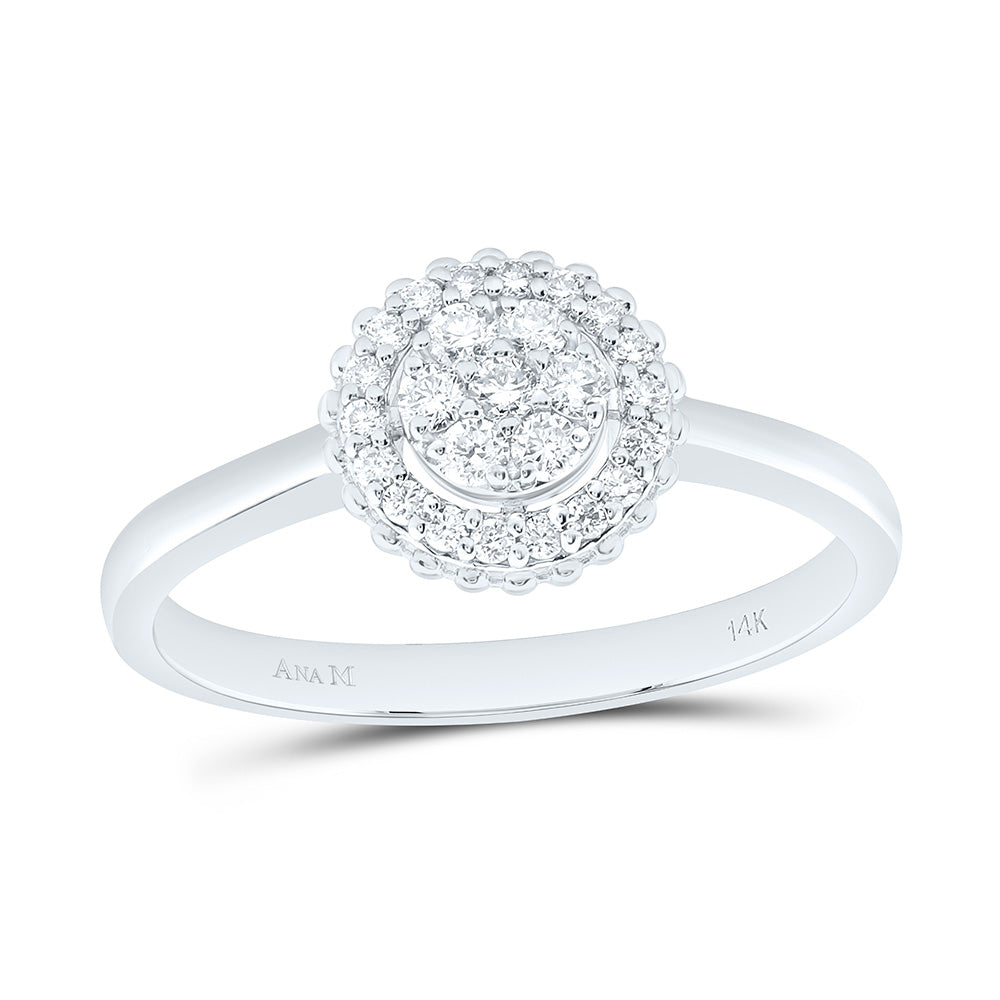 14K Yellow Or White Gold 1/4Cttw Natural Diamond Fashion Round Ring
