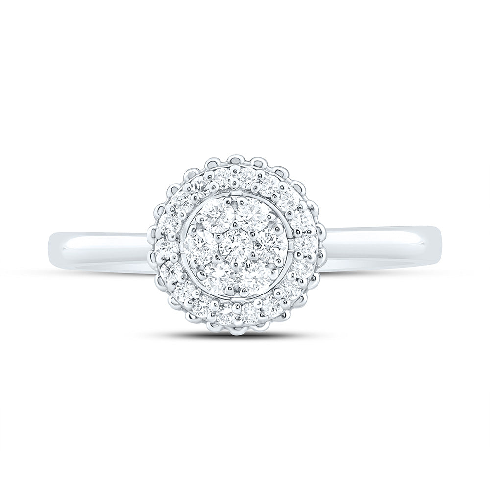 14K Yellow Or White Gold 1/4Cttw Natural Diamond Fashion Round Ring