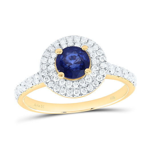 14K Yellow Or White Gold 1/2Cttw Natural Diamond 5.5Mm Round Gem Ring