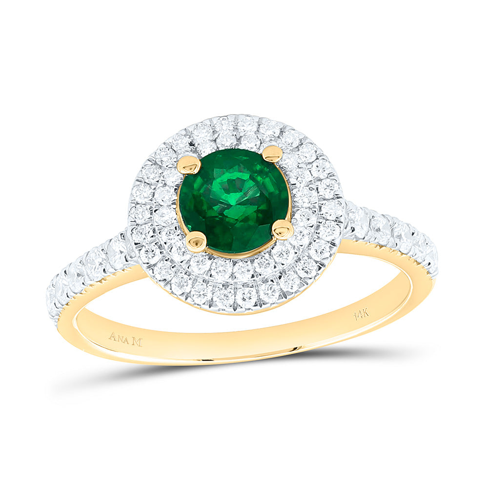 14K Yellow Or White Gold 1/2Cttw Natural Diamond 5.5Mm Round Gem Ring