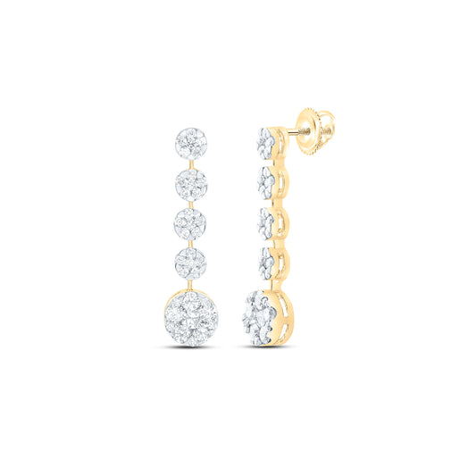 14K Yellow Or White Gold 1Cttw Natural Diamond Fashion Round Earring