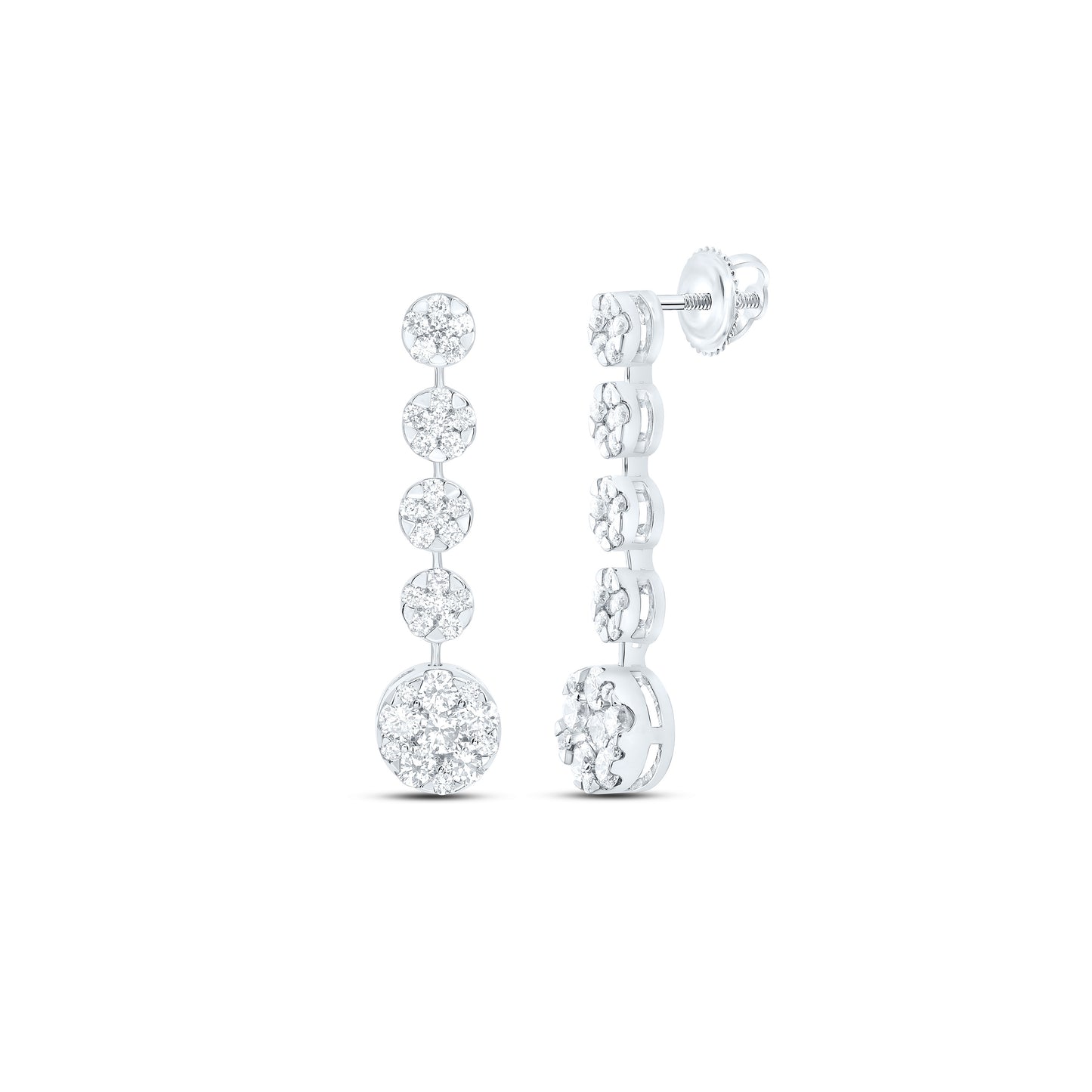14K Yellow Or White Gold 1Cttw Natural Diamond Fashion Round Earring