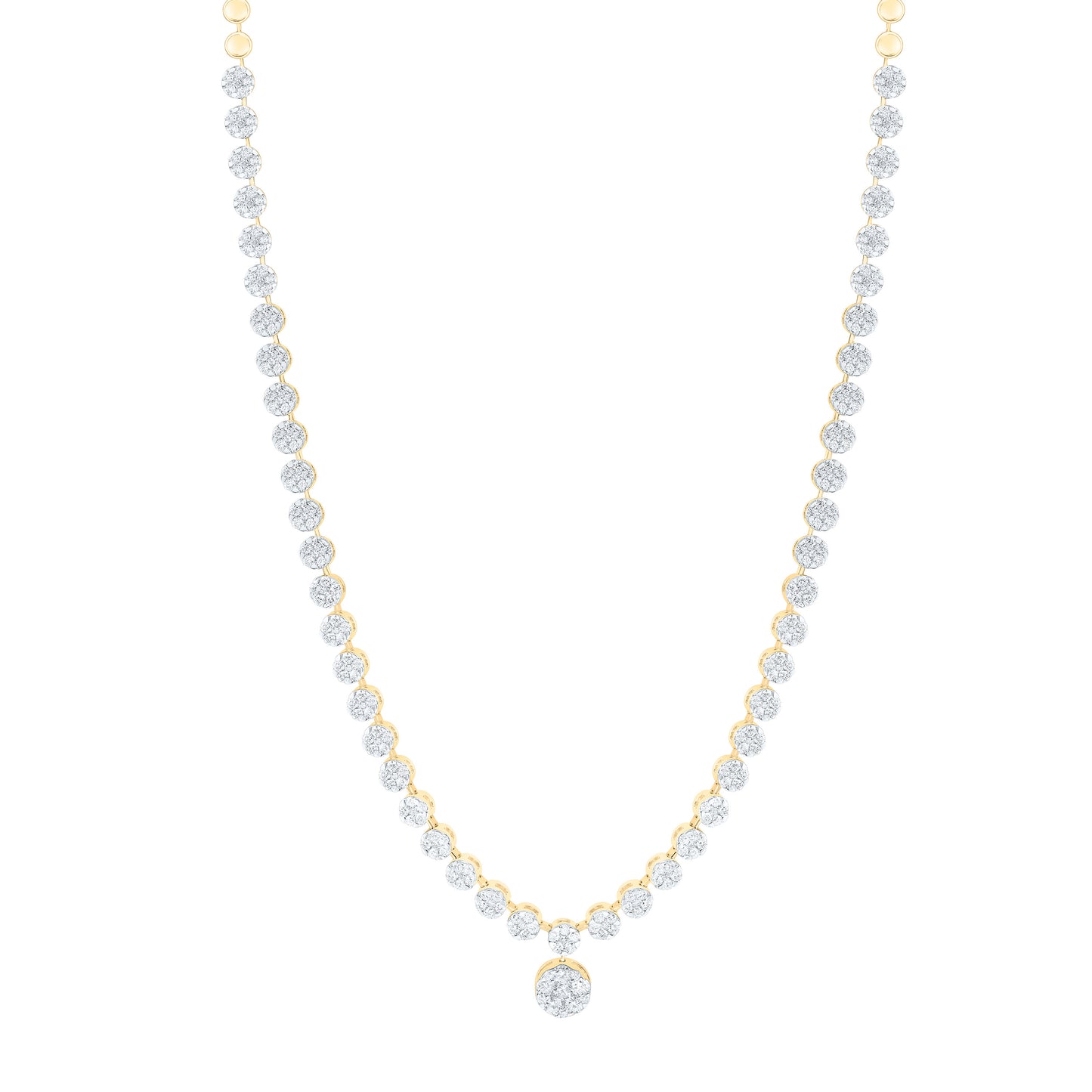14K Yellow Or White Gold 3 1/5Cttw Natural Diamond Fashion Round Necklace (18 Inch)