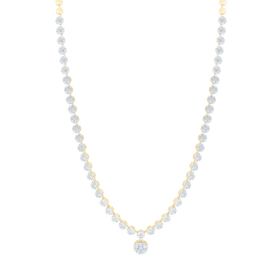 14K Yellow Or White Gold 3 1/5Cttw Natural Diamond Fashion Round Necklace (18 Inch)