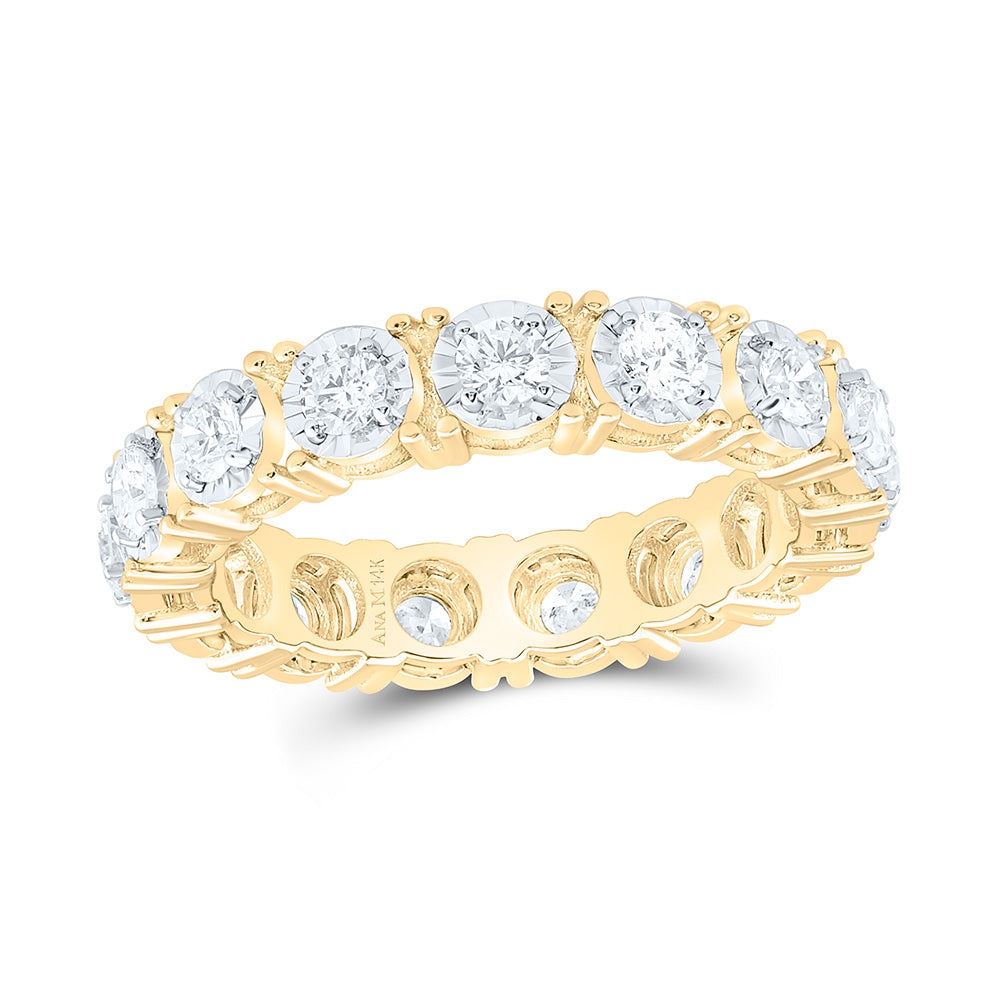 14K Yellow Or White Gold 1 1/5Cttw Natural Diamond Fashion Band