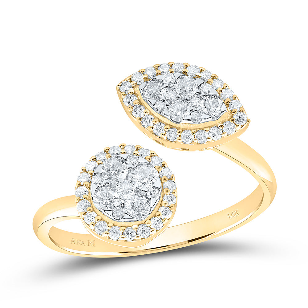 14K Yellow Or White Gold 1/2Cttw Natural Diamond Fashion Ring