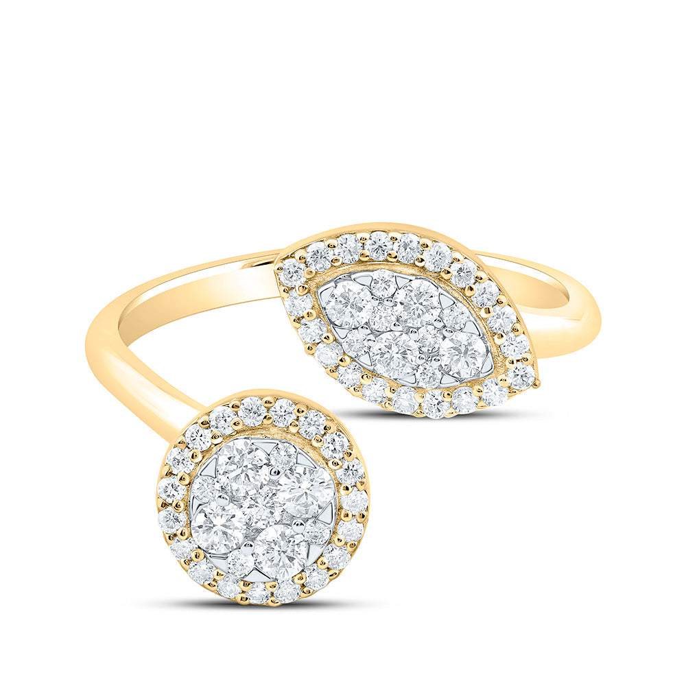 14K Yellow Or White Gold 1/2Cttw Natural Diamond Fashion Ring