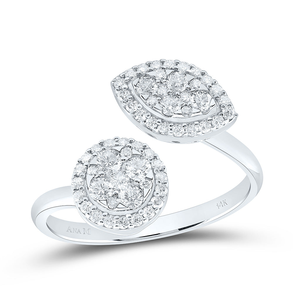 14K Yellow Or White Gold 1/2Cttw Natural Diamond Fashion Ring