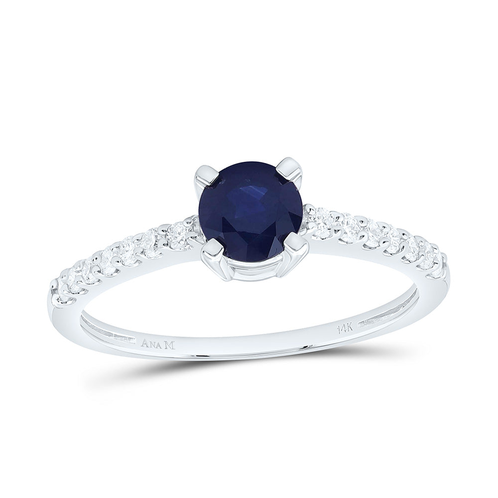 14K Yellow Or White Gold 1/5Cttw Natural Diamond 5.3Mm Round Gem Ring