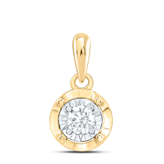 14K Yellow Or White Gold 1/6Cttw Natural Diamond Fashion Round Pendant