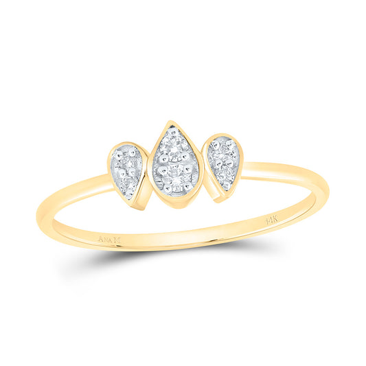 14K Yellow Or White Gold 1/10Cttw Natural Diamond Fashion Pear Ring