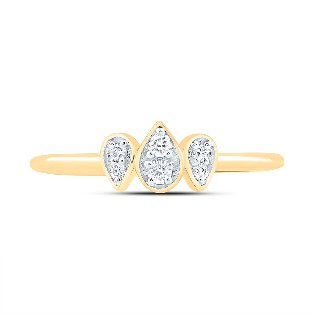 14K Yellow Or White Gold 1/10Cttw Natural Diamond Fashion Pear Ring