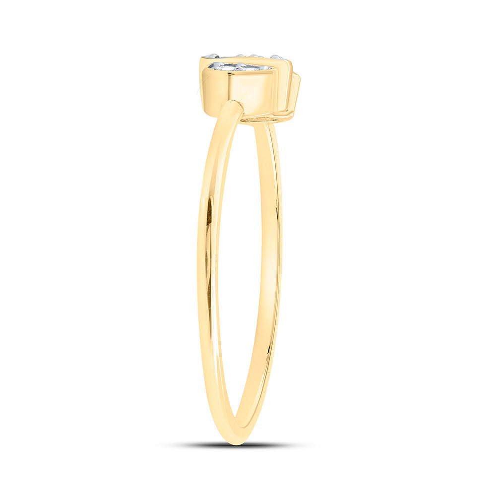 14K Yellow Or White Gold 1/10Cttw Natural Diamond Fashion Pear Ring