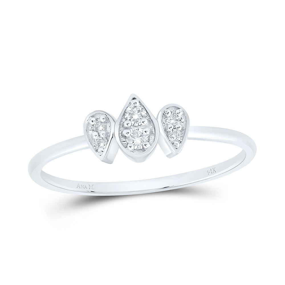 14K Yellow Or White Gold 1/10Cttw Natural Diamond Fashion Pear Ring