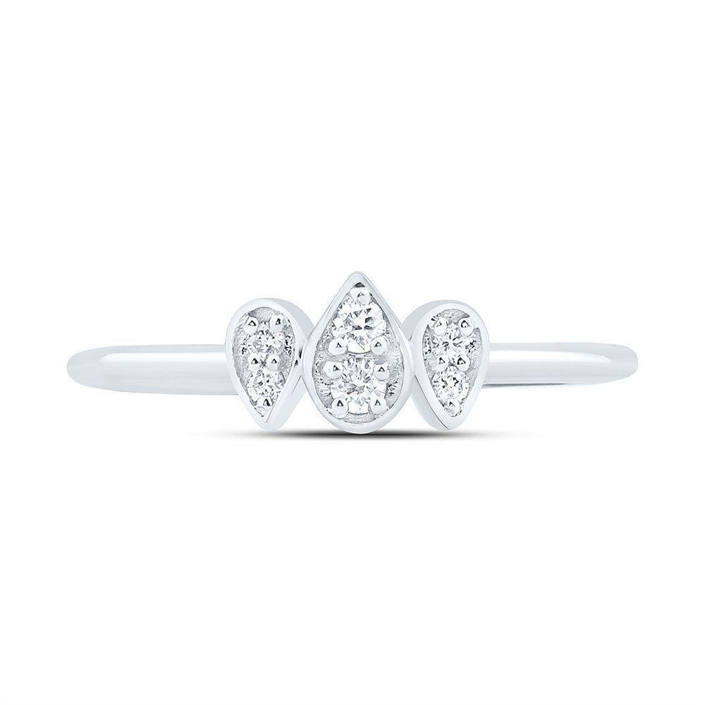 14K Yellow Or White Gold 1/10Cttw Natural Diamond Fashion Pear Ring