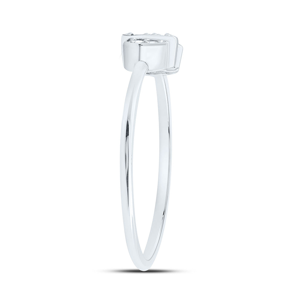 14K Yellow Or White Gold 1/10Cttw Natural Diamond Fashion Pear Ring