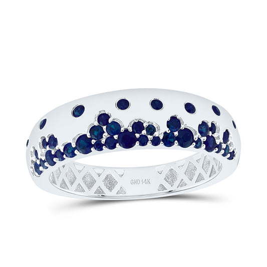 14K Yellow Or White Gold Round Gem Band