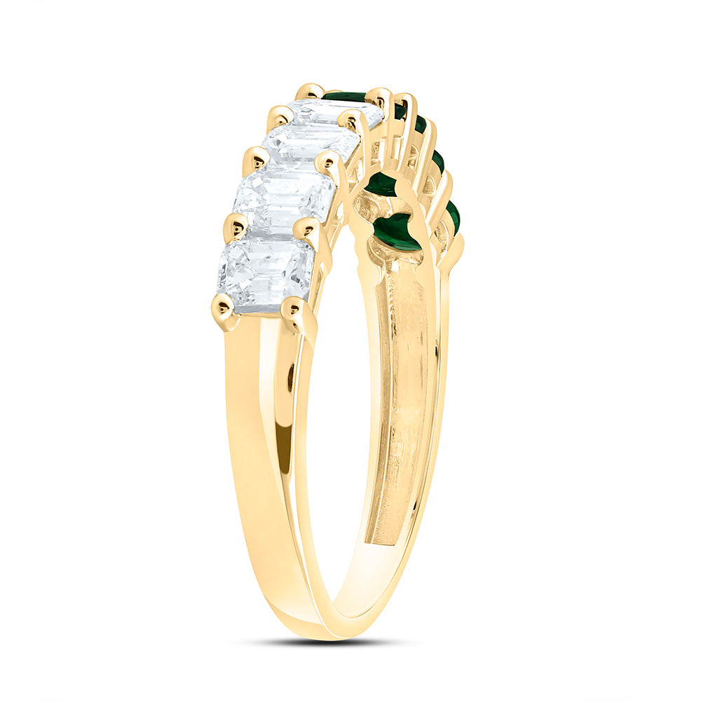 14K Yellow Gold Natural Diamond 3/4Ct Oval Gem Band
