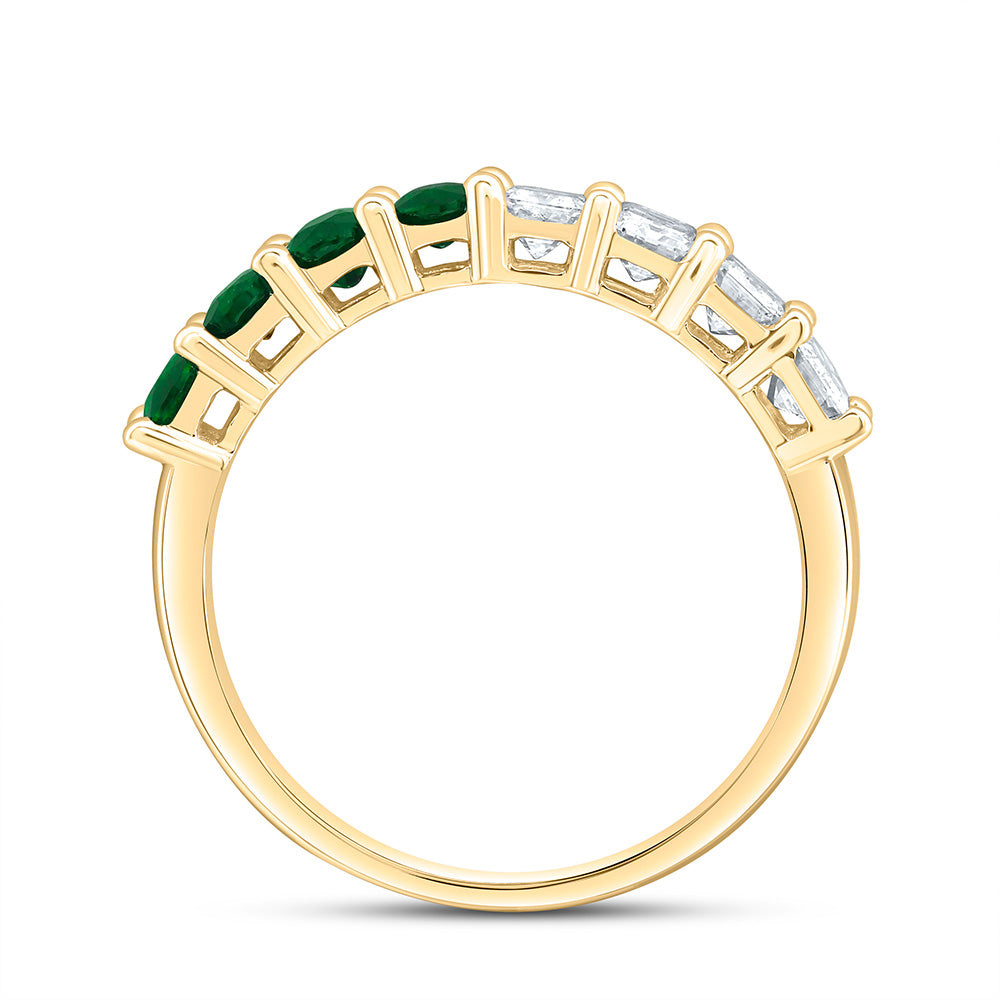 14K Yellow Gold Natural Diamond 3/4Ct Oval Gem Band